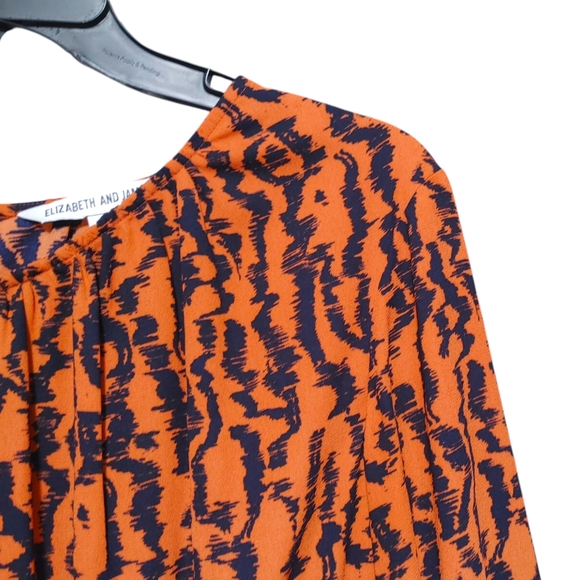 Elizabeth and James Vibrant Orange Purple Graphic Striped Dress Women's Size XXL - Picture 4 of 11